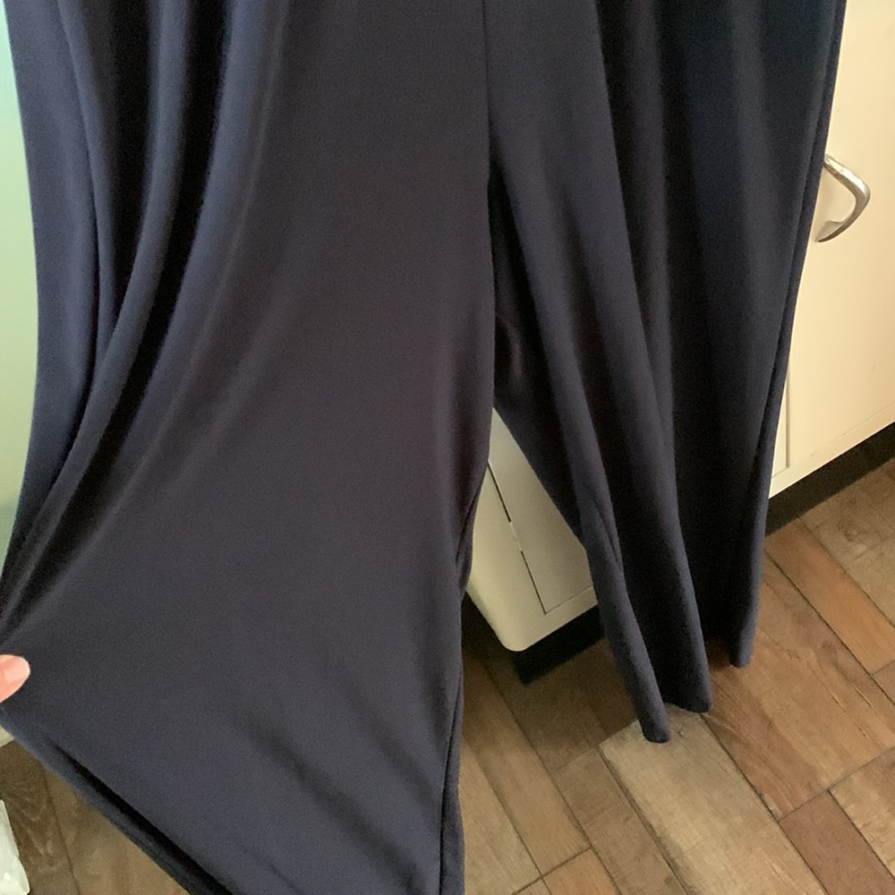R & M Richards sz 12 formal jumpsuit wedding evening wear euc navy - Picture 3 of 8